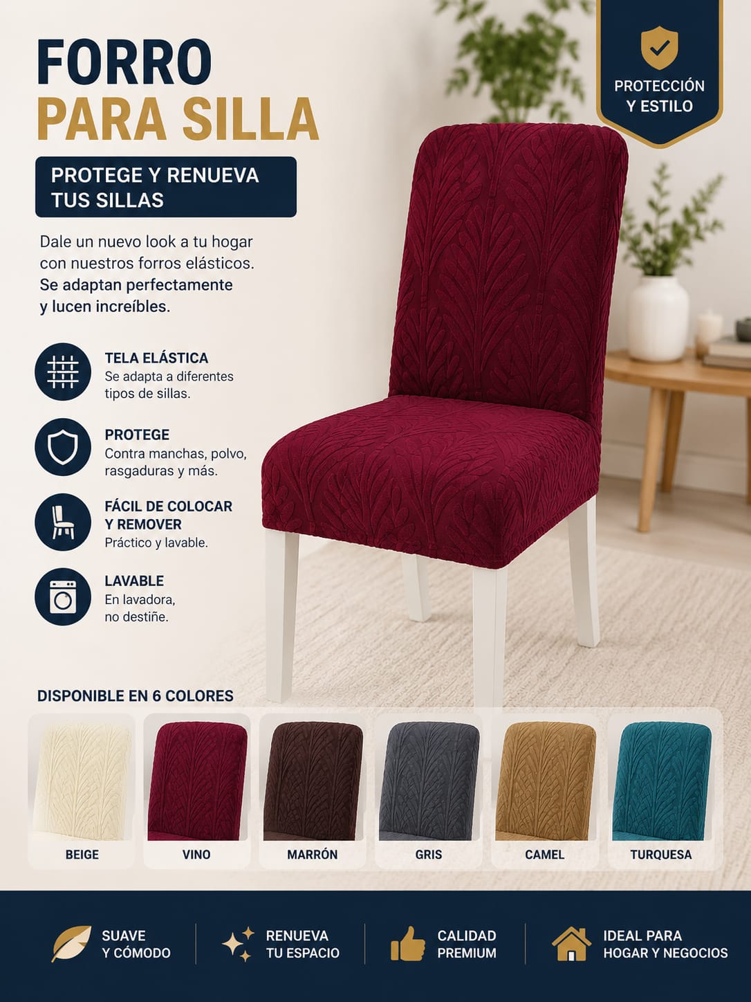 FUNDA DE SILLAS ELEGANTE