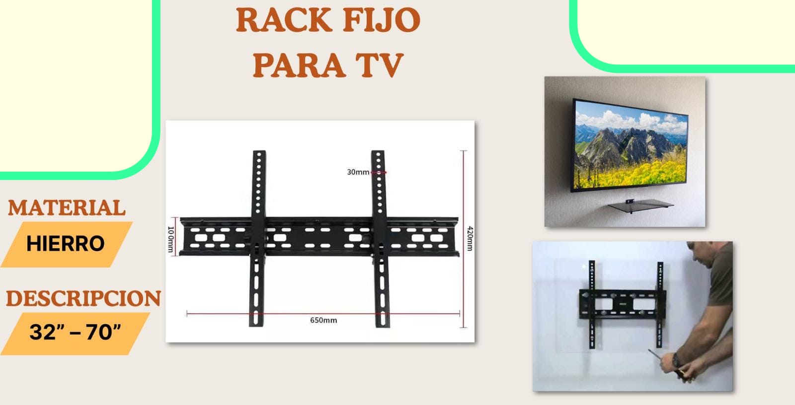RACK PARA TV 32 - 70'