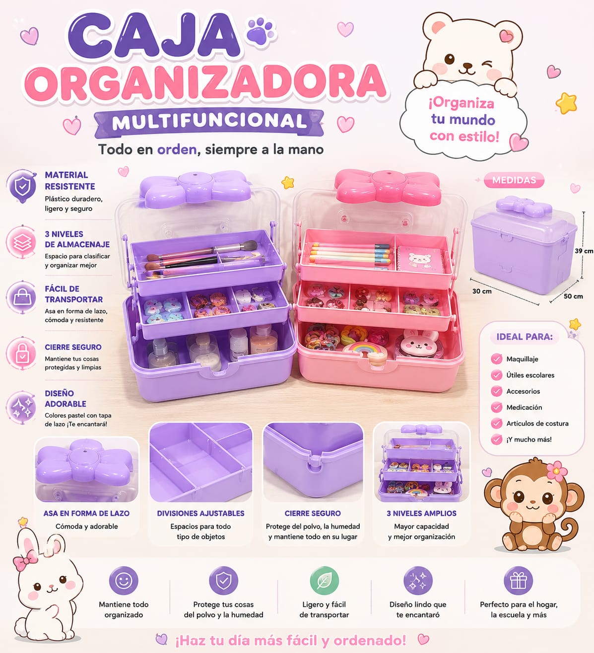 NECESER ORGANIZADOR JOYERO KAWAII