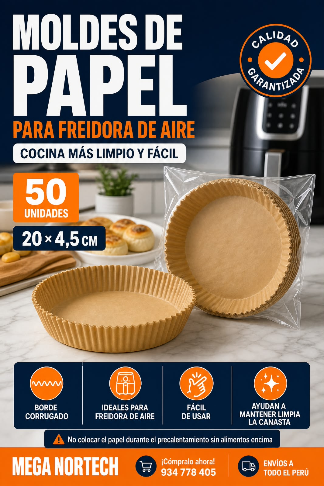 PAPEL MOLDE PARA FREIDORA DE AIRE