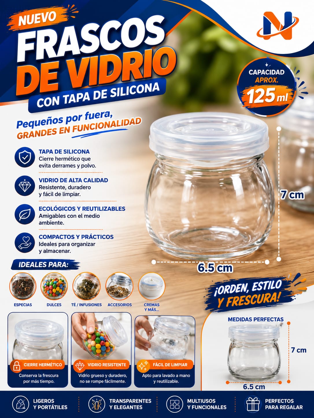 FRASCOS DE VIDRIO 125 ML