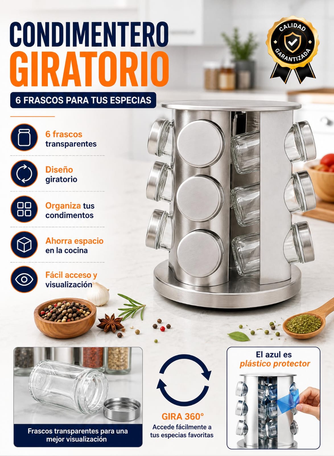 CONDIMENTERO GIRATORIO 12 FRAZCOS