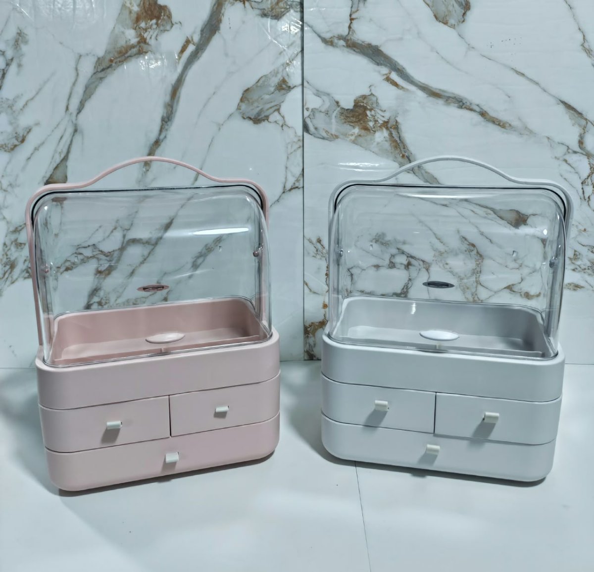PORTA COSMÉTICOS ACRÍLICO 3 CAJONES CAPSULA