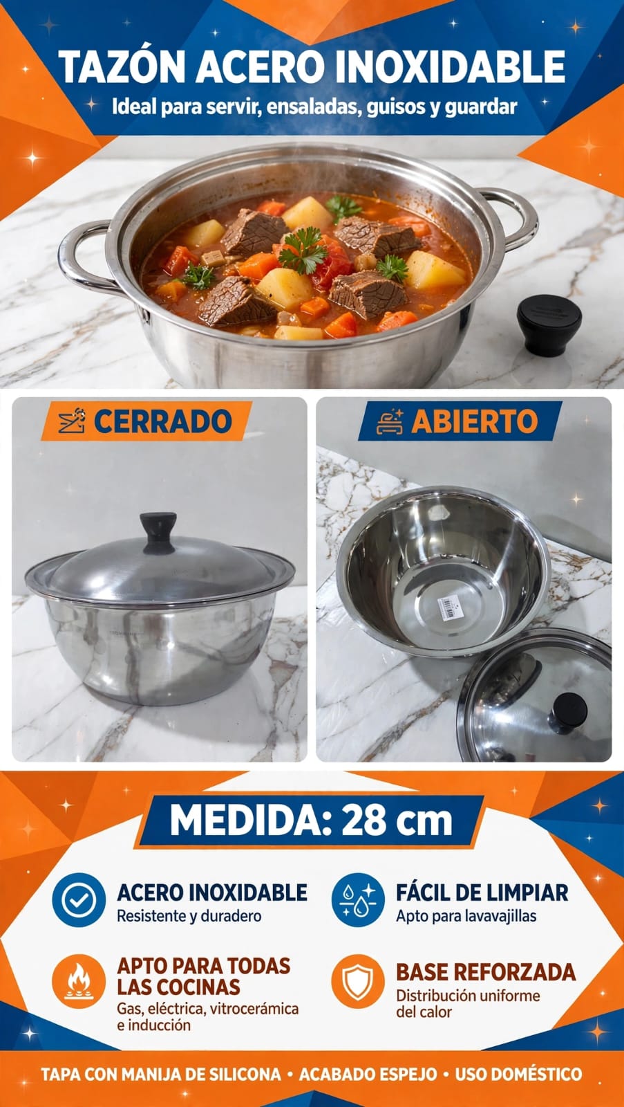 TAZON CON TAPA 28 CM
