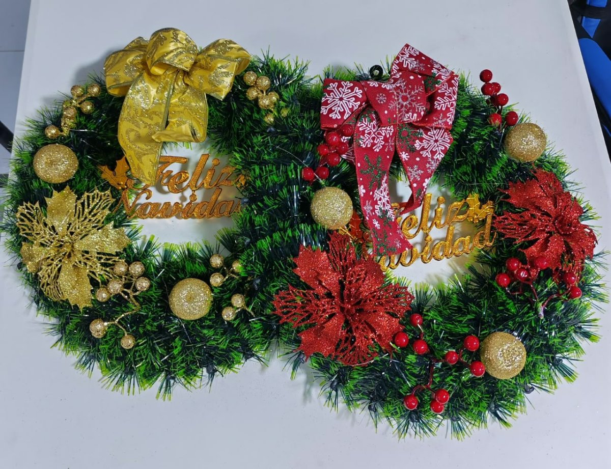 CORONA NAVIDEÑAS 40cm CON LUZ
