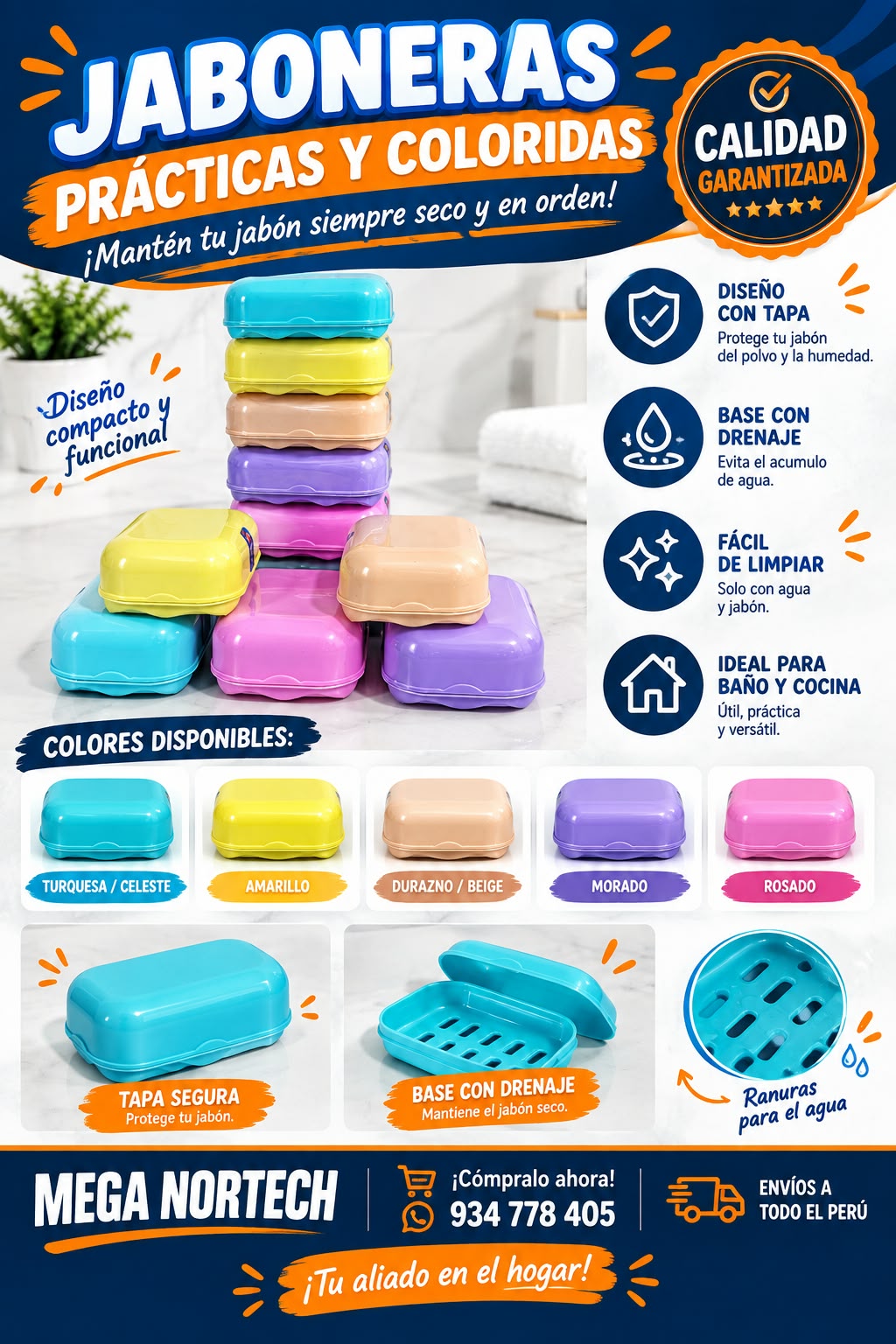 🧼✨ JABONERAS PRÁCTICAS Y COLORIDAS ✨🧼