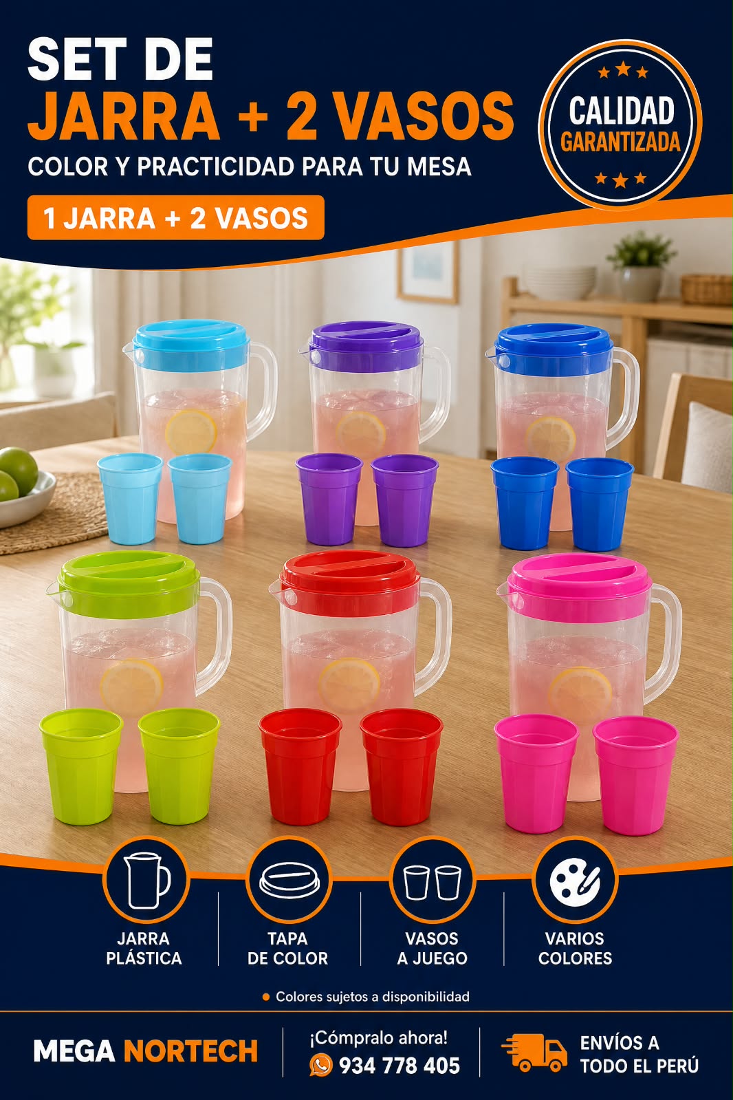 🥛✨ SET DE JARRA + 2 VASOS ✨🥛