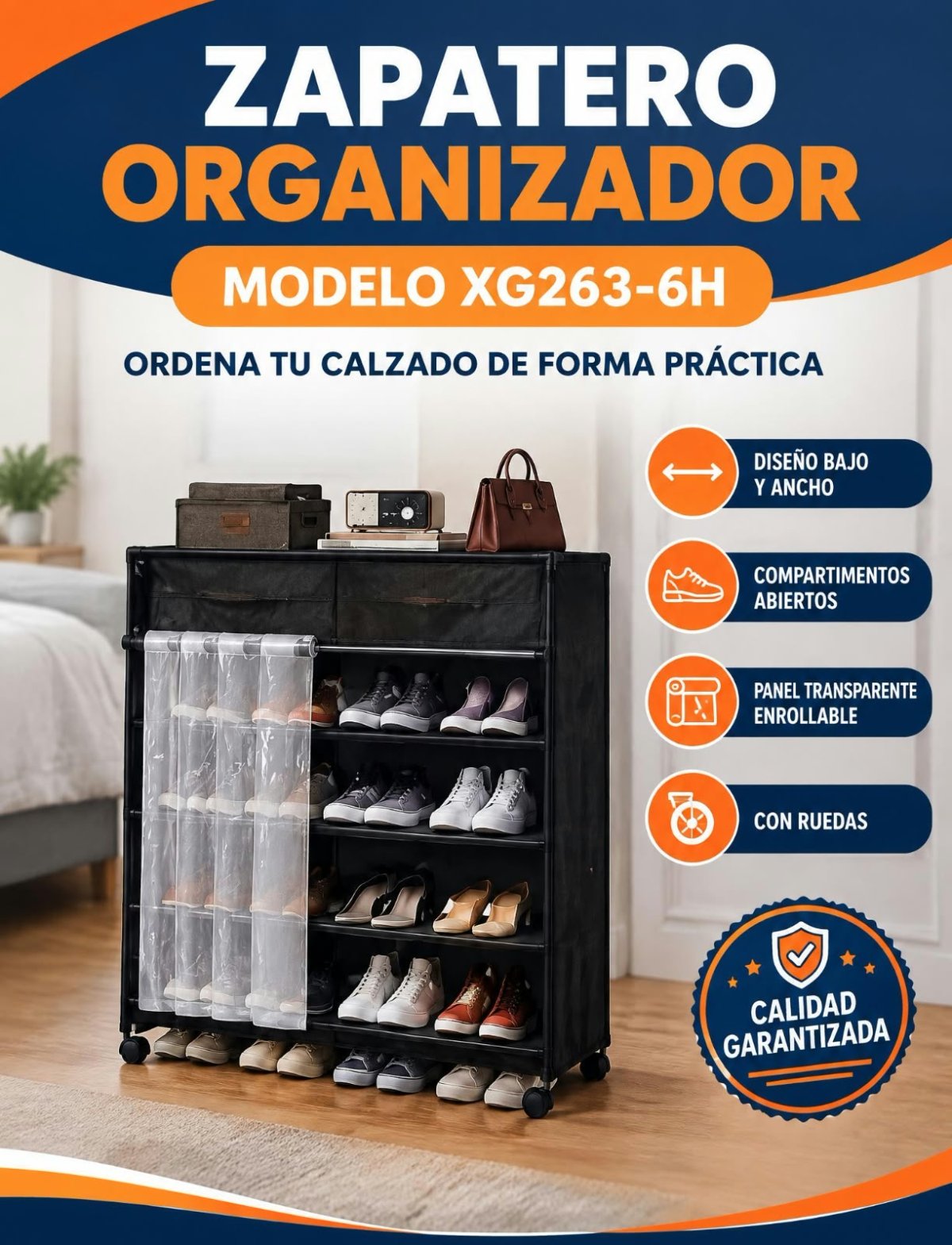 ZAPATERO 6 NIVELES CON CAJON ÚLTIMA NIVEL