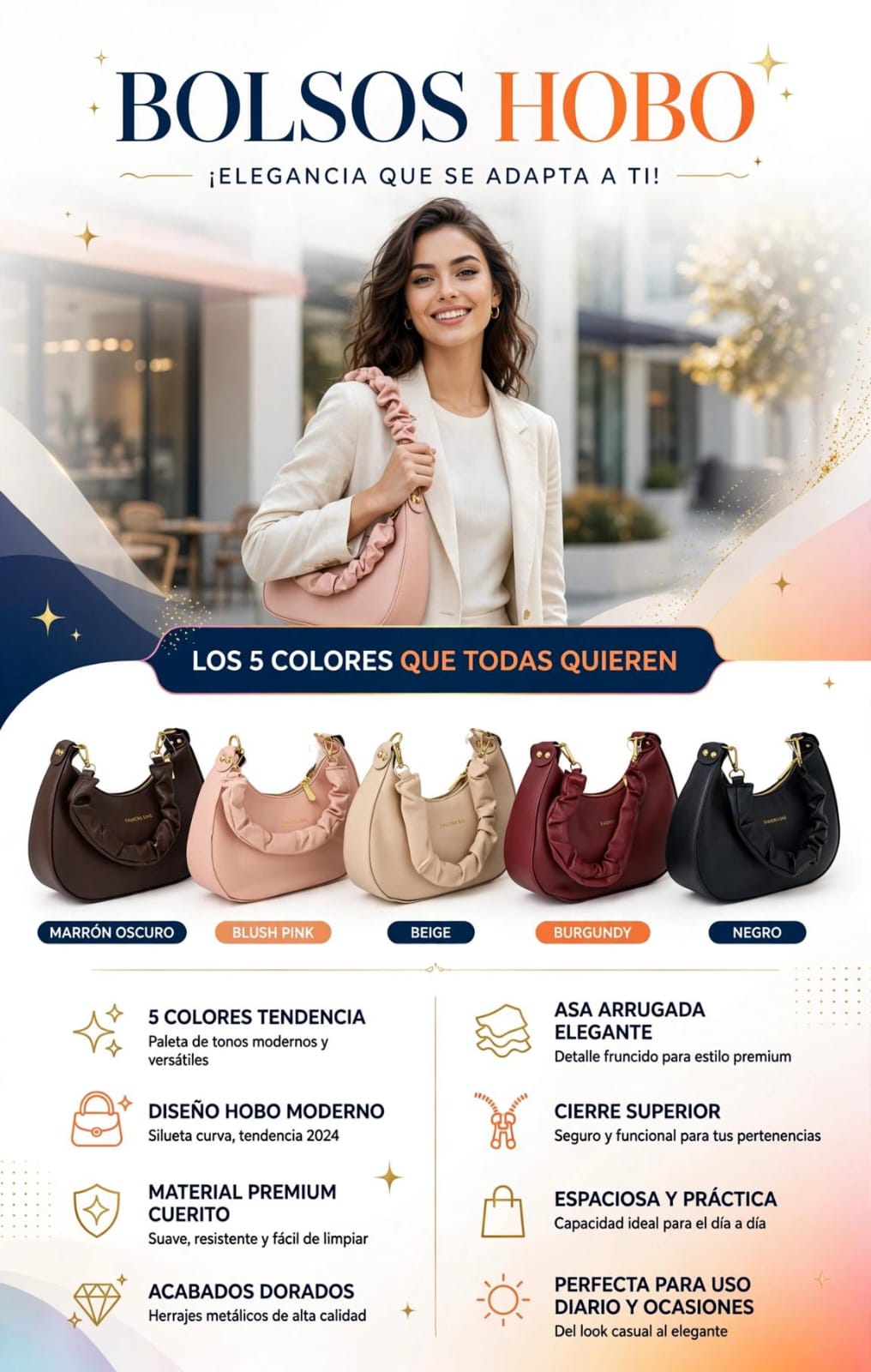 ✨ BOLSOS MODELO HOBO CARTERA
